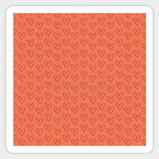 Pink and red hearts pattern Sticker